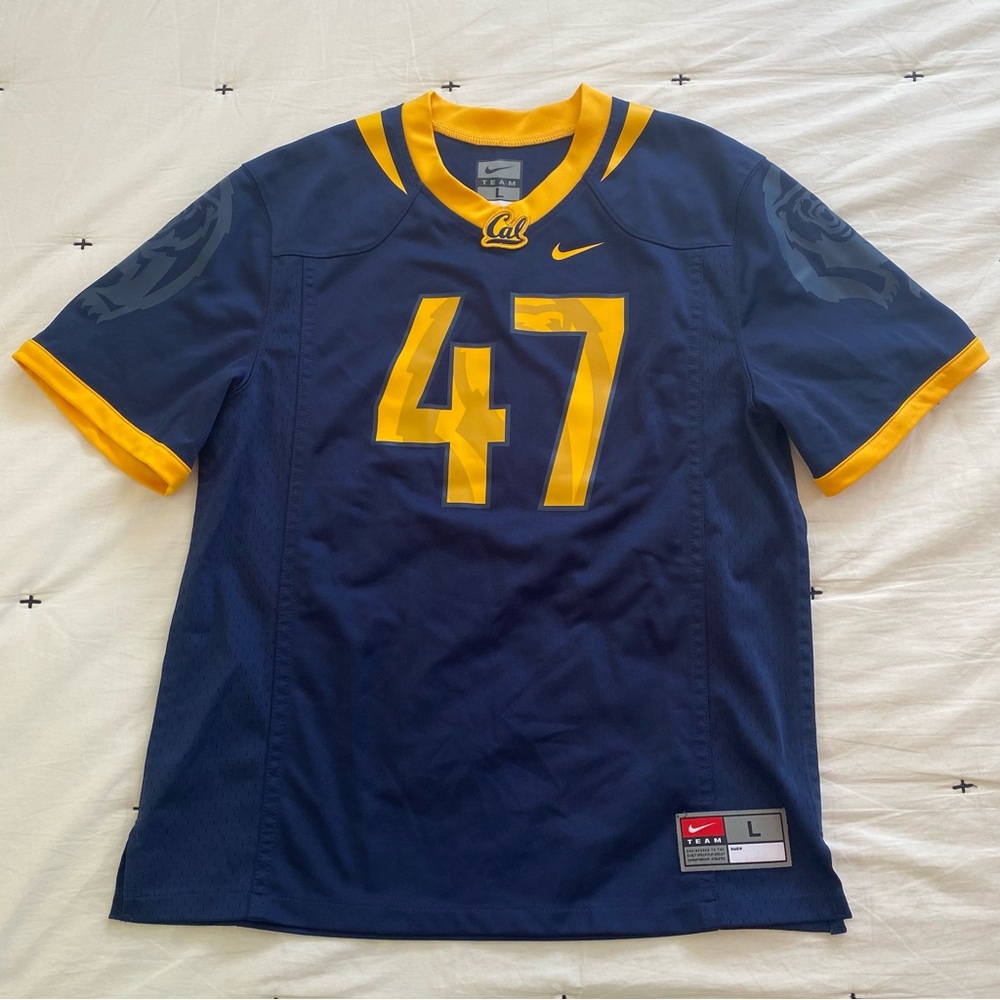 Nike Cal Bears #47 Blue Football Jersey Size Boy's Large NWOT